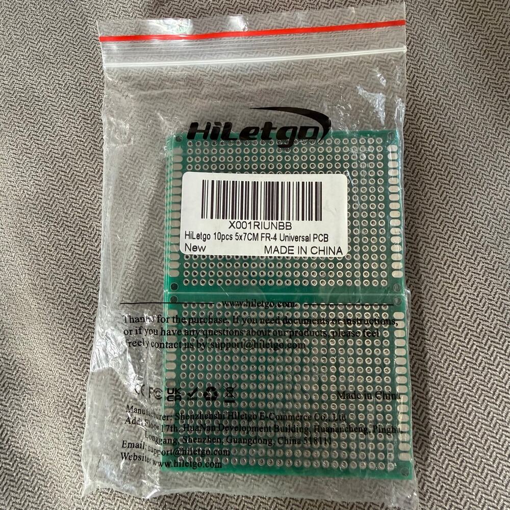 HiLetgo 10pcs 5x7cm FR-4 Double Sided PCB Prototype Breadboard Boards New